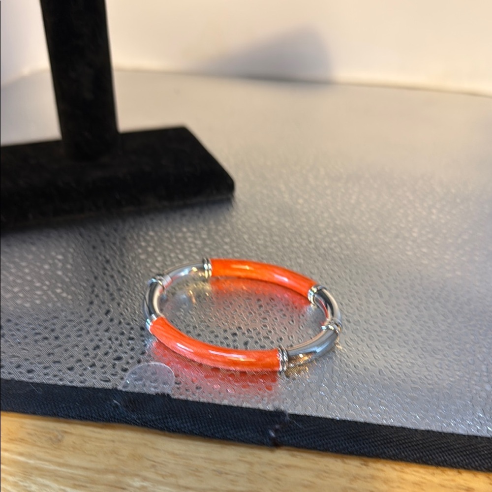 Vintage Sterling Silver 925  Milor Orange and Silver Women's Bracelet